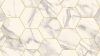 Tekercses vinyl (PVC), "MARBLE BIANCO" gold, modern, hexagon csempe mintás, 400cm