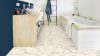 Tekercses vinyl (PVC), "MARBLE BIANCO" gold, modern, hexagon csempe mintás, 400cm