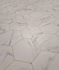 Tekercses vinyl (PVC), "MARBLE BIANCO" gold, modern, hexagon csempe mintás, 400cm
