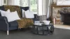 Tekercses vinyl (PVC), "NERO MARQUINE" black, beton mintás, 300cm