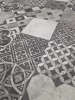 Tekercses vinyl (PVC), "ZARAGOZA" dark grey, modern, csempe mintás, 300cm