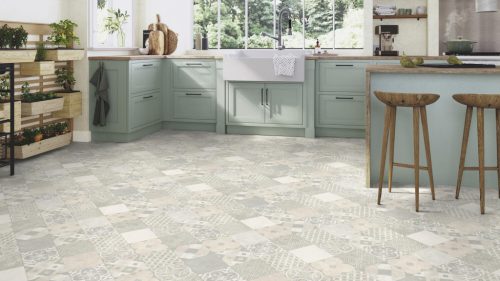 Tekercses vinyl (PVC), "ZARAGOZA" powder, modern, csempe mintás, 400cm