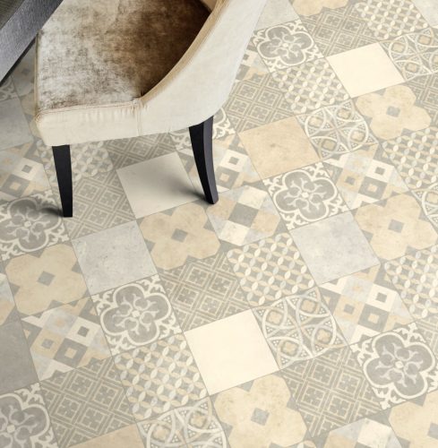Tekercses vinyl (PVC), "ZARAGOZA" powder, modern, csempe mintás, 400cm