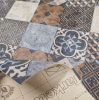 Tekercses vinyl (PVC), "ZARAGOZA" indigo, modern, csempe mintás, 400cm