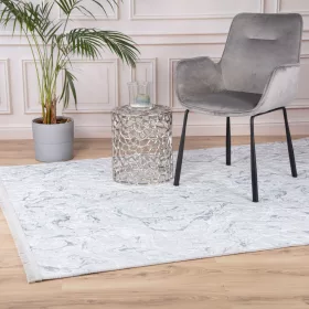   Peri nyomott mintás mosható szőnyeg, 3D felület, puha, szürke, 80X140cm
