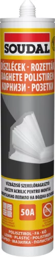 Polisztirol, díszléc, stukkó, rozetta ragasztó, 280ml (50A - Soudal)