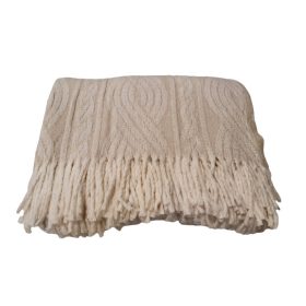   Sierra Blanca takaró, pléd, puha, pamut, bézs-krém, 130x170cm