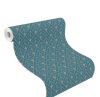 Tapéta tekercs (papír), absztrakt, türkiz-arany, "305524", 53cm x 10,05m (5,32m2)