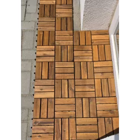  Barna fa padló- és teraszburkolat, modul, 30x30cm (bel-, kültéri; klikkes járólap, teraszpadló)
