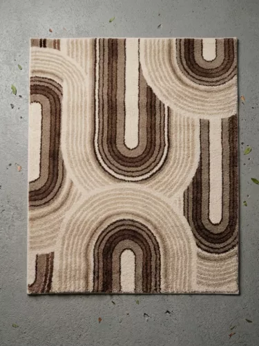 TORINO retró mintás szőnyeg, krém-barna, 120x170cm