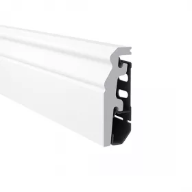   Vízálló műanyag fehér szegőléc kábelcsatornával, "V-0620", 60mm magas, 240cm