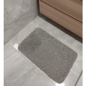   MALIBU mosható fürdőszobaszőnyeg, gumis hátoldal, szürke, 50x80cm