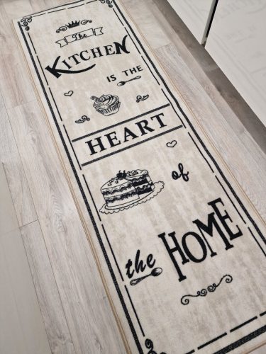 Konyhai szőnyeg "HOME" bézs, csúszásmentes, 67x200cm