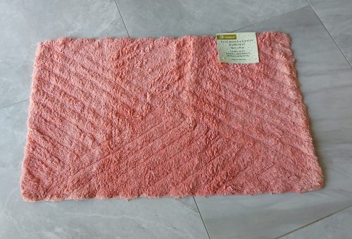 Pamut fürdőszobaszőnyeg, korall színű, 50x80cm