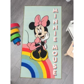   DISNEY Minnie egér zöld mosható gyerekszőnyeg, gumis hátoldallal, 80x150cm