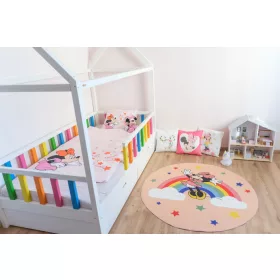   DISNEY Minnie egér rózsaszín mosható gyerekszőnyeg, gumis hátoldallal, 120cm kör