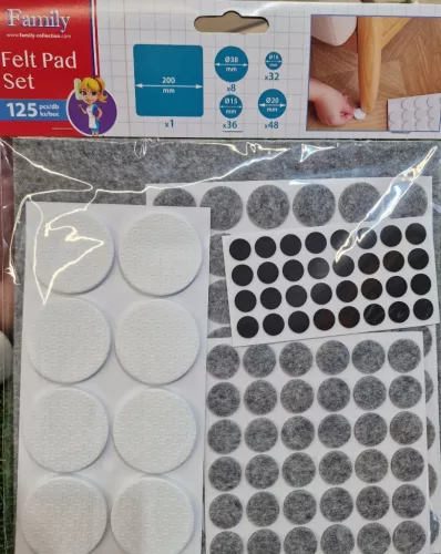 Öntapadós filcpárna, bútorláb alátét, 125db/csomag