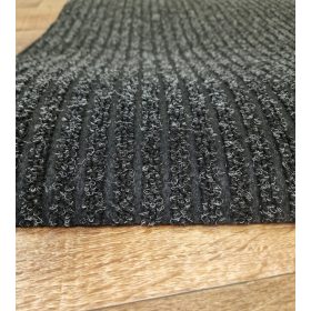   QUATTRO filc futószőnyeg, fekete, bordás, gumi hátoldallal, 100cm