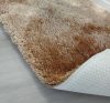 SHINE gumis hátoldalú, mosható, fényes szőnyeg, barna, 40x70