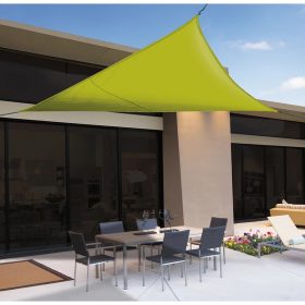   POLIÉSZTER napvitorla árnyékoló, háromszög alakú, zöld, 3.6x3.6x3.6m