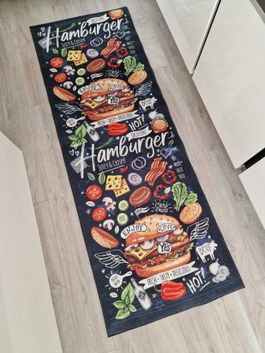 Konyhai szőnyeg "HAMBURGER" bársonyos, csúszásmentes, mosható, 70x200